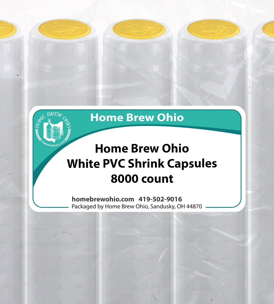 HOME BREW OHIO HOMEBREWOHIO.COM Home Brew Ohio White PVC Shrink Capsules 8000 count