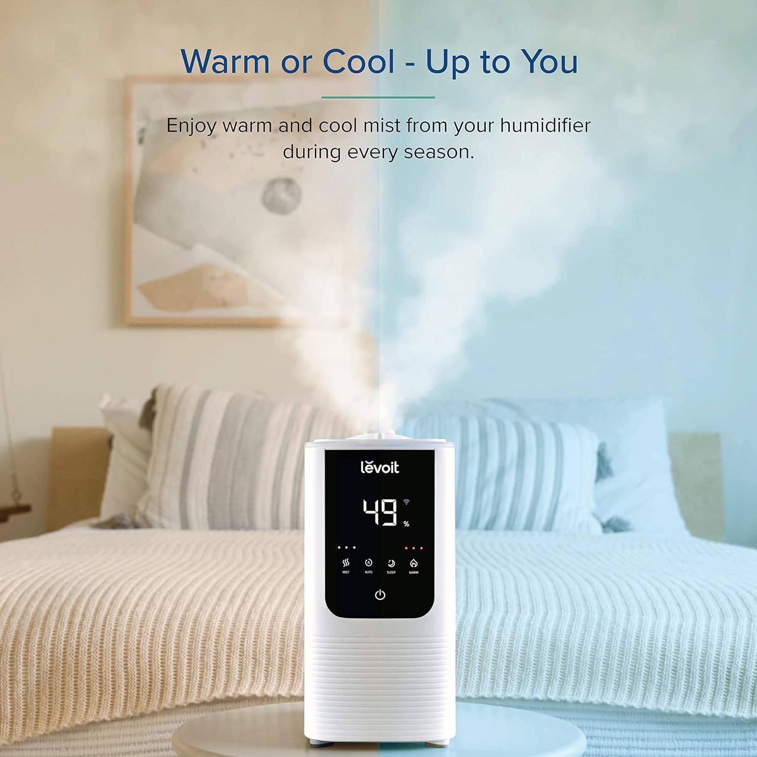 Generic LEVOIT OasisMist Smart Cool and Warm Mist Humidifiers for Bedroom Large Room Home, Auto Customized Humidity, Ultrasonic Top Fil