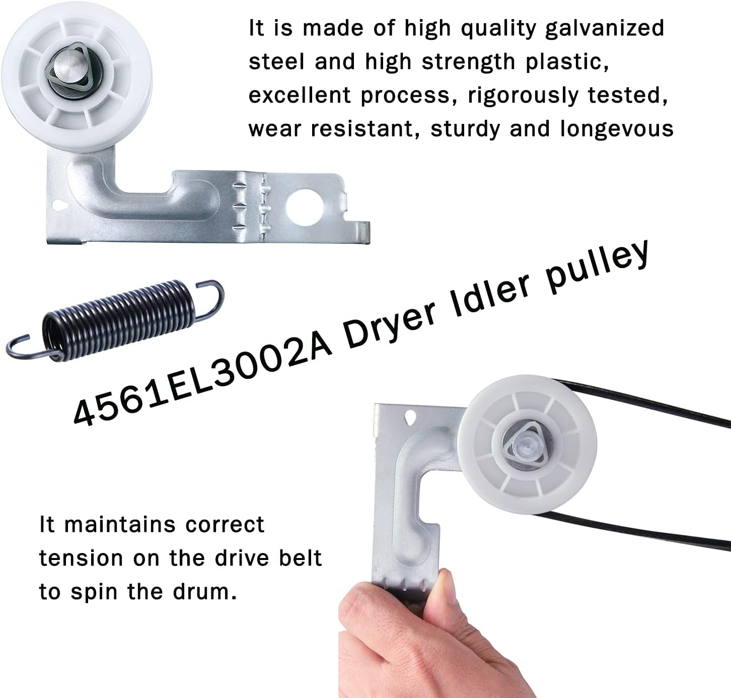 ALEW Direct Upgraded Dryer Repair Kit Compatible with LG Kenmore Dryers Includes 4581EL2002C Dryer Drum Roller Assembly 4400EL2001A Dryer B
