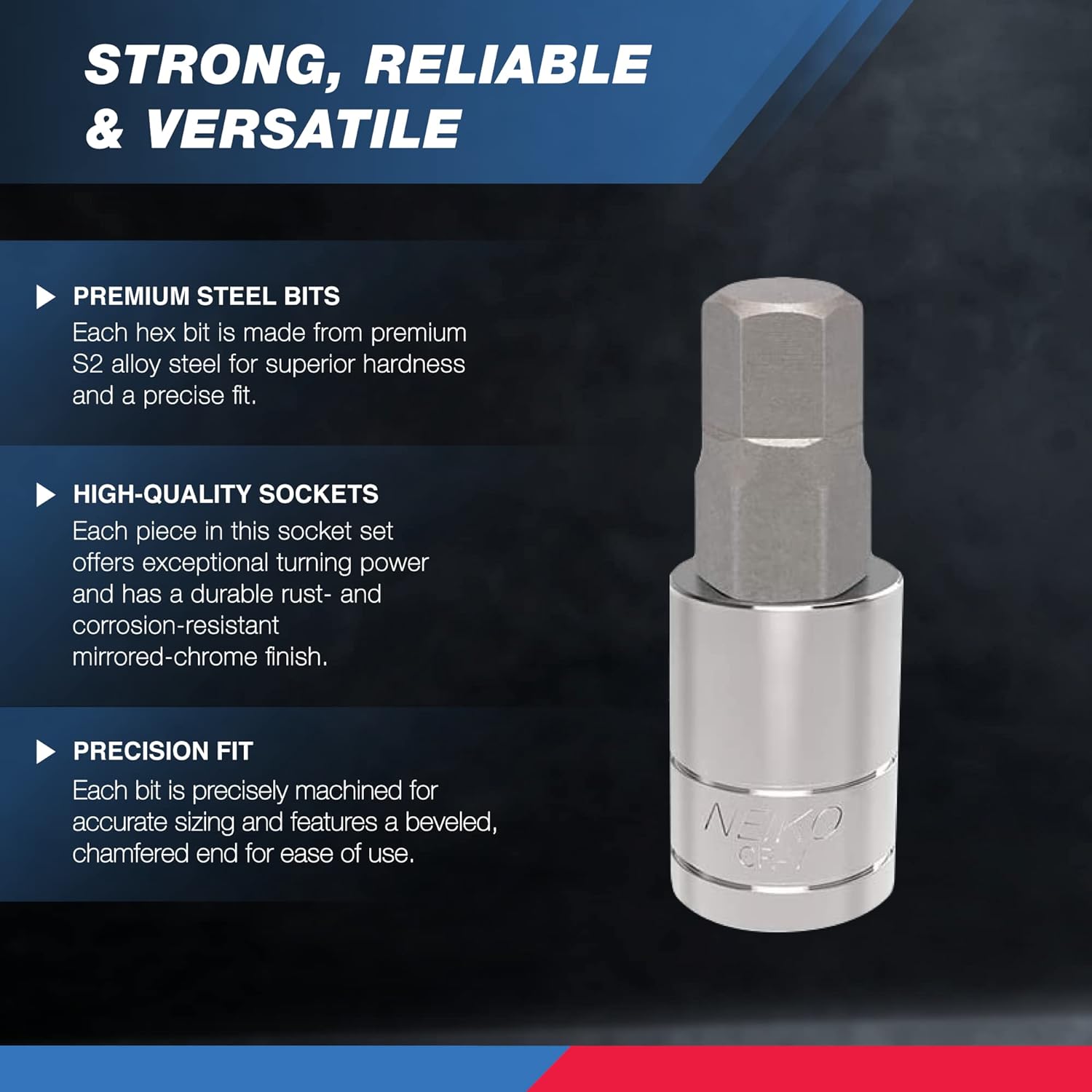 GCP Products Allen Hex Bit Socket Set, 32 Piece Sae And Metric Allen Socket Set, Allen Head Hex Key Socket Set Made With S2 Steel