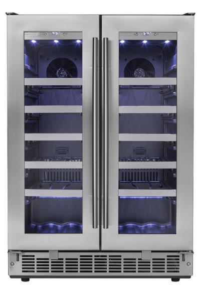 Danby DWC047D1BSSPR 24 Napa French Door Built In Wine Cooler with 4.7 cu. ft. Capacity  42 Bottles of Wine  LED Lighting  Smudge Resis