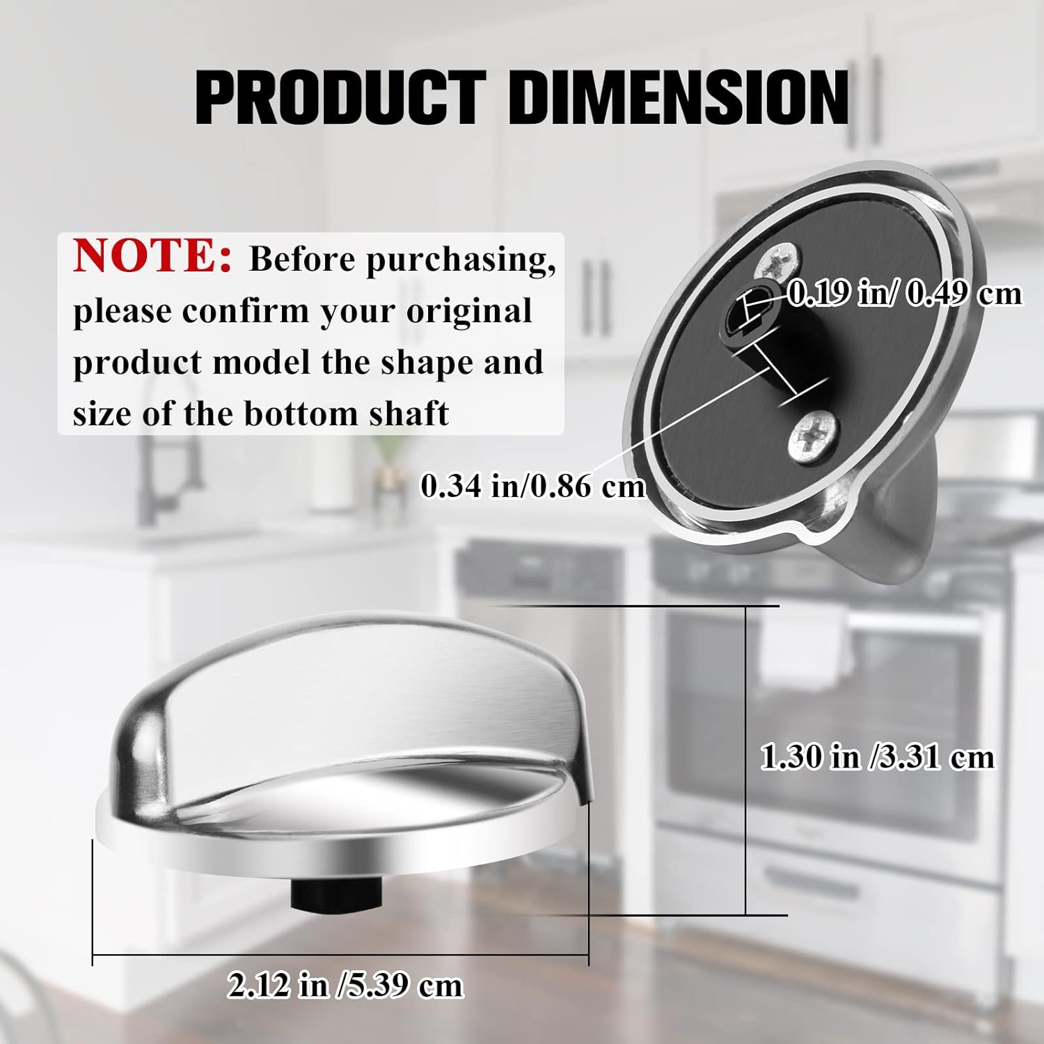 Funmit WB03K10303 Upgraded Surface Burner Control Knob for GE Stove Knobs, Stainless Steel, Heavy Duty Metal, Replaces Part # WB03K102