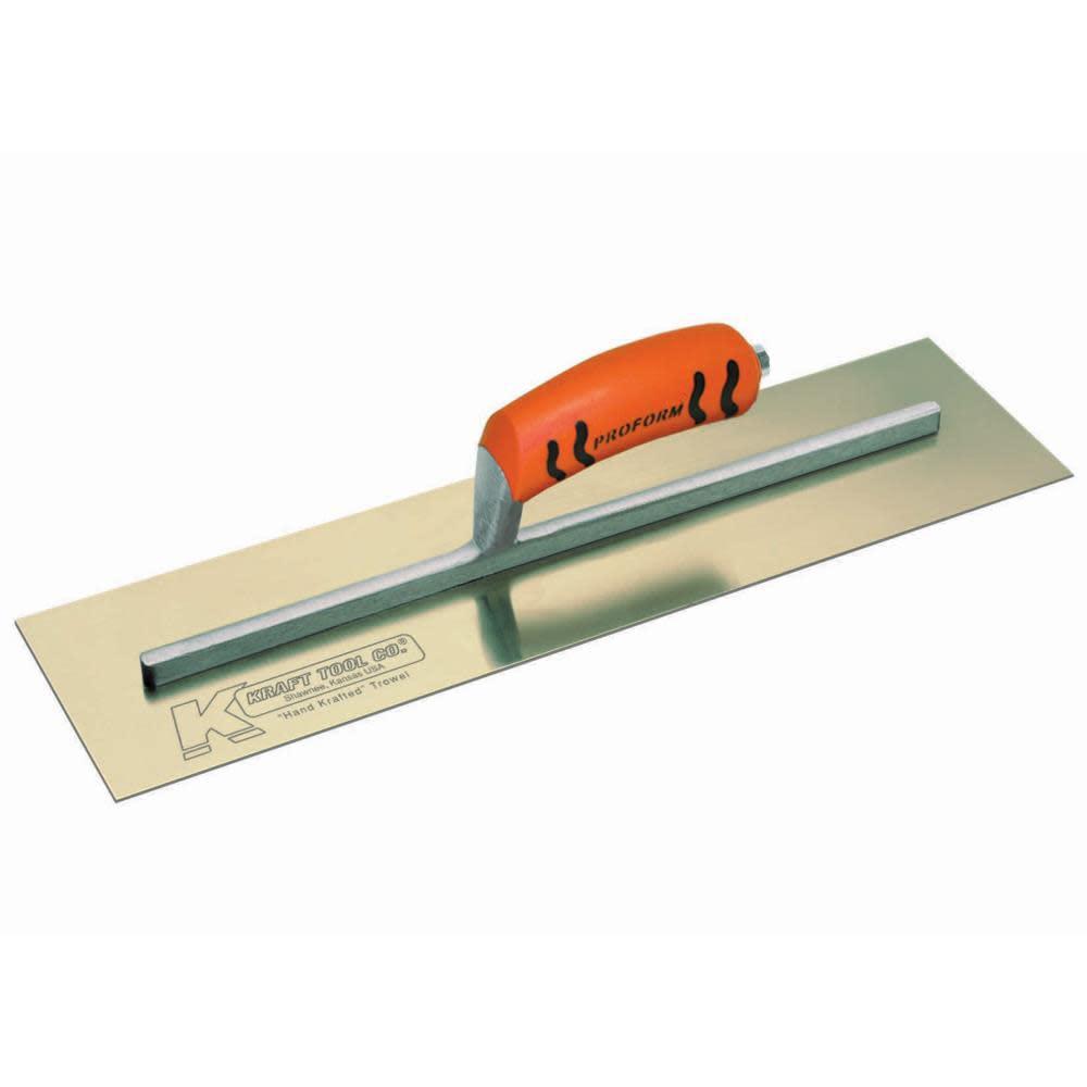 kraft tool cf549pf golden stainless steel cement trowel with proform handle, 20 x 5-inch