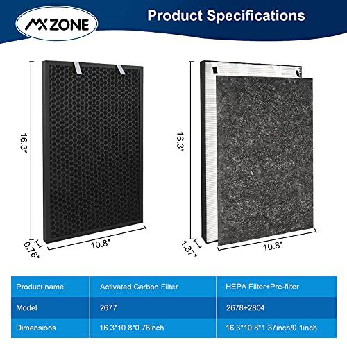 mxzone air320 air220 replacement filters for bissell air320 air220 aka 2609a smart air purifier, 2678 hepa pre-filter and 267