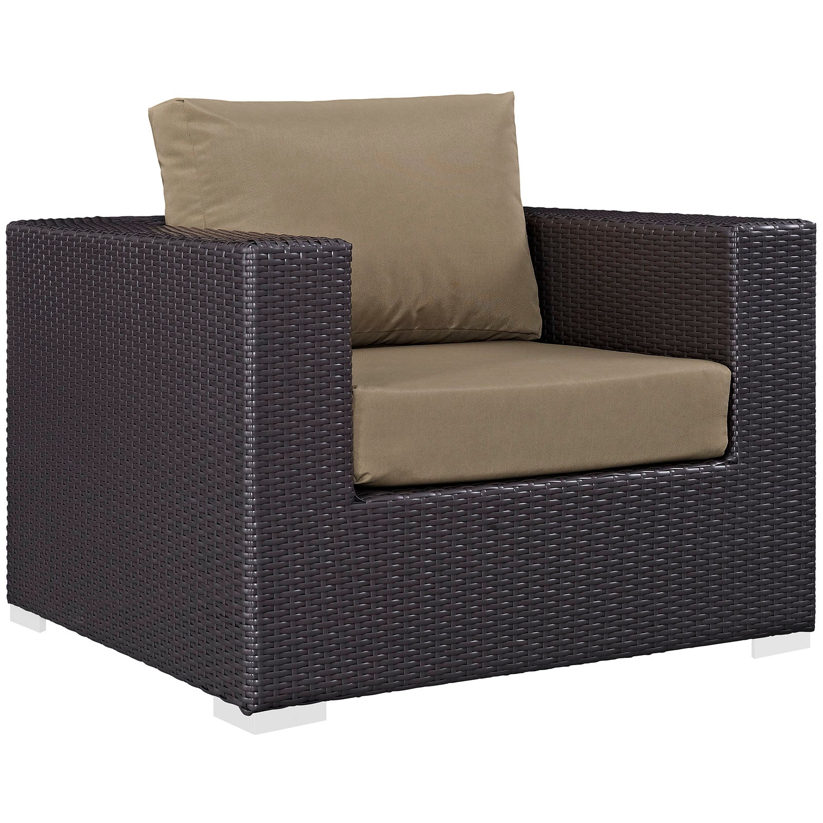 Modway Convene 9 Piece Outdoor Patio Sectional Set - Espresso Mocha