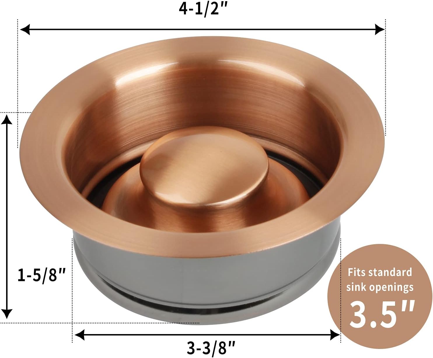 O&a;H Kitchen Sink Garbage Disposal Flange Stopper, One Size Disposal Rim, Fit 3-1/2 Inch Standard Sink Drain Hole (1.63