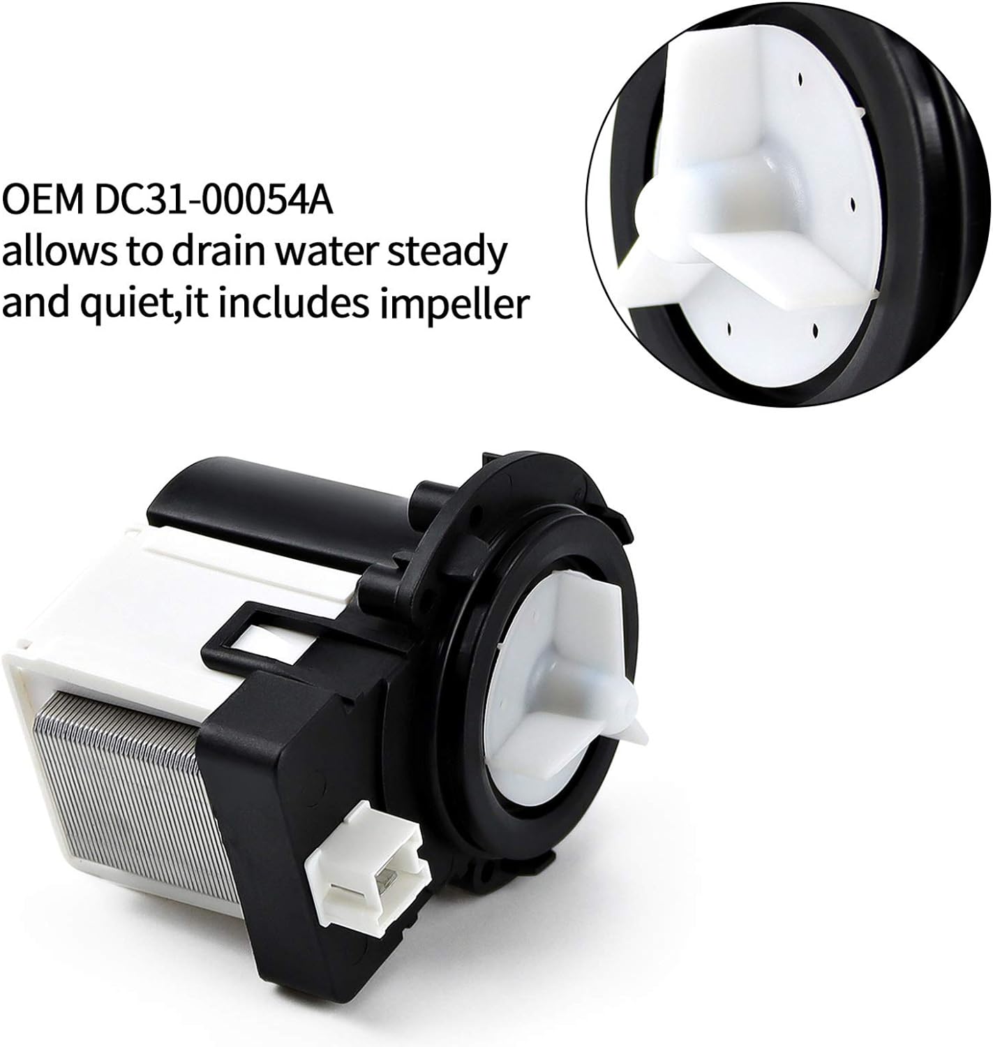 AMI PARTS OEM DC31-00054A Washer Drain Pump  Replaces DC31-00016A AP4202690 62902090- Fit for Kenmore Samsung Washing Machine