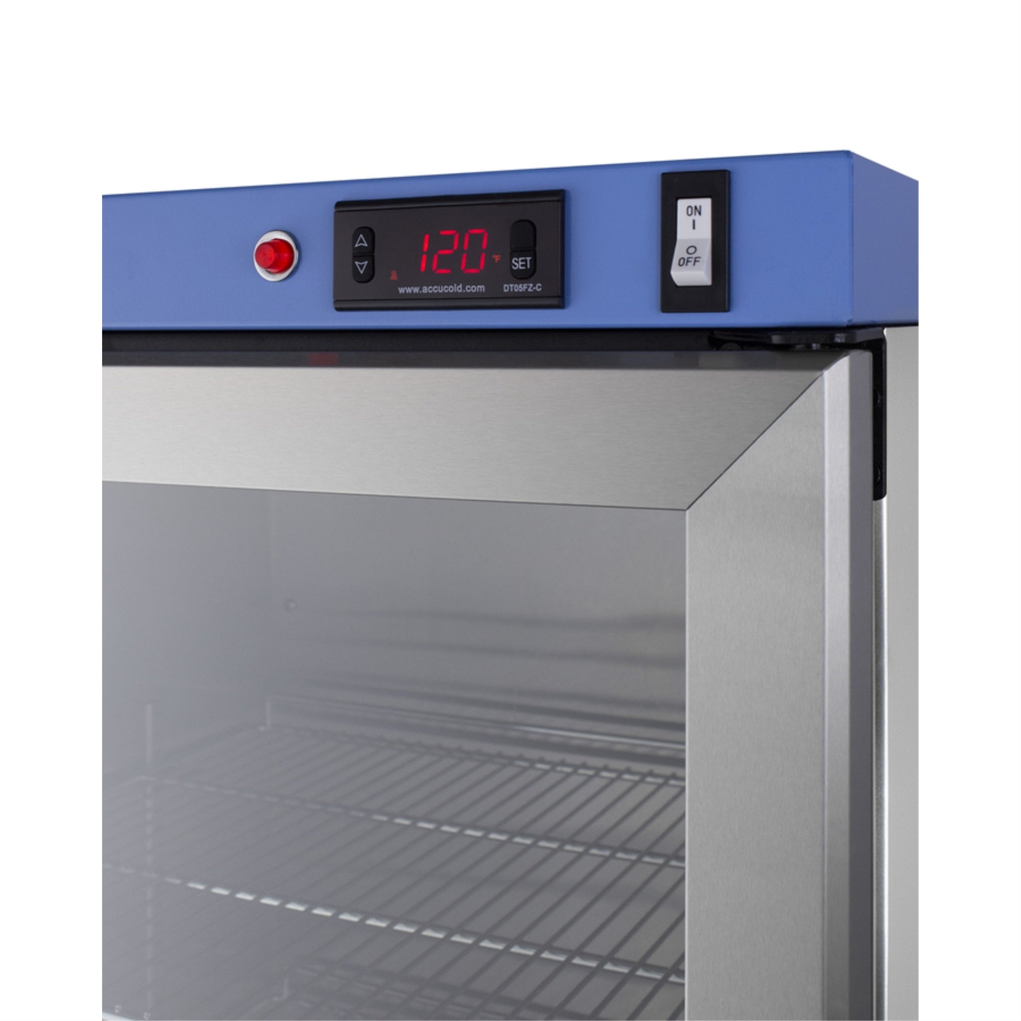 Puretherm Single chamber blanket warmer with glass door, stainless steel interior, digital thermostat, and lock PTHC155GCSS