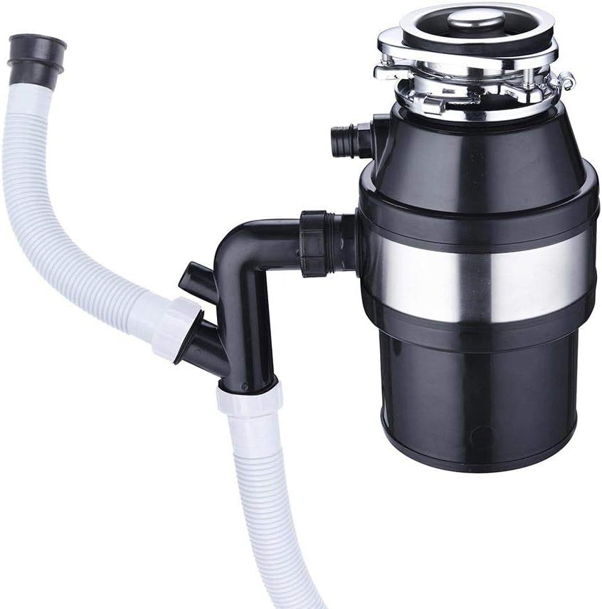 ZeHuoGe 1 HP 1L Home Kitchen Garbage Disposal Compact Disposer 2600 RPM Plug In Machine Permanent Magnet Motor Removable Splash Baffler