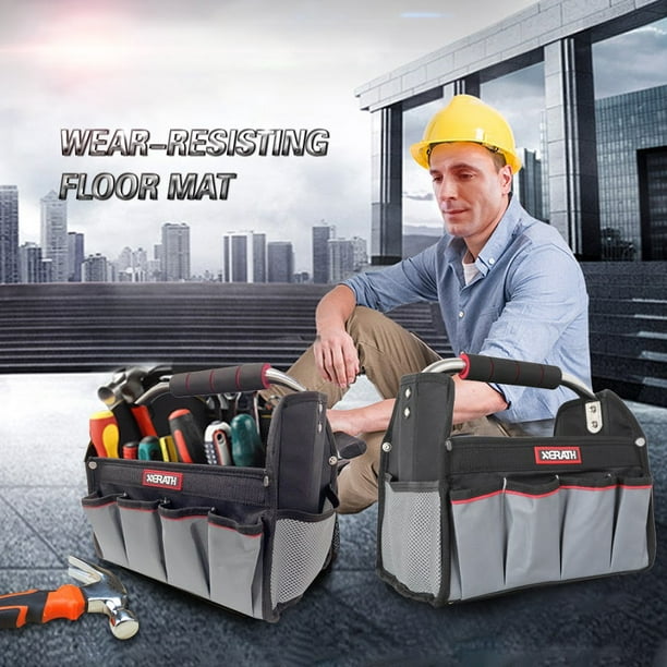 XERATH 12 inch 11 Pocket  Mufti-Functional Wide Foldable Tool Open Tote Bag