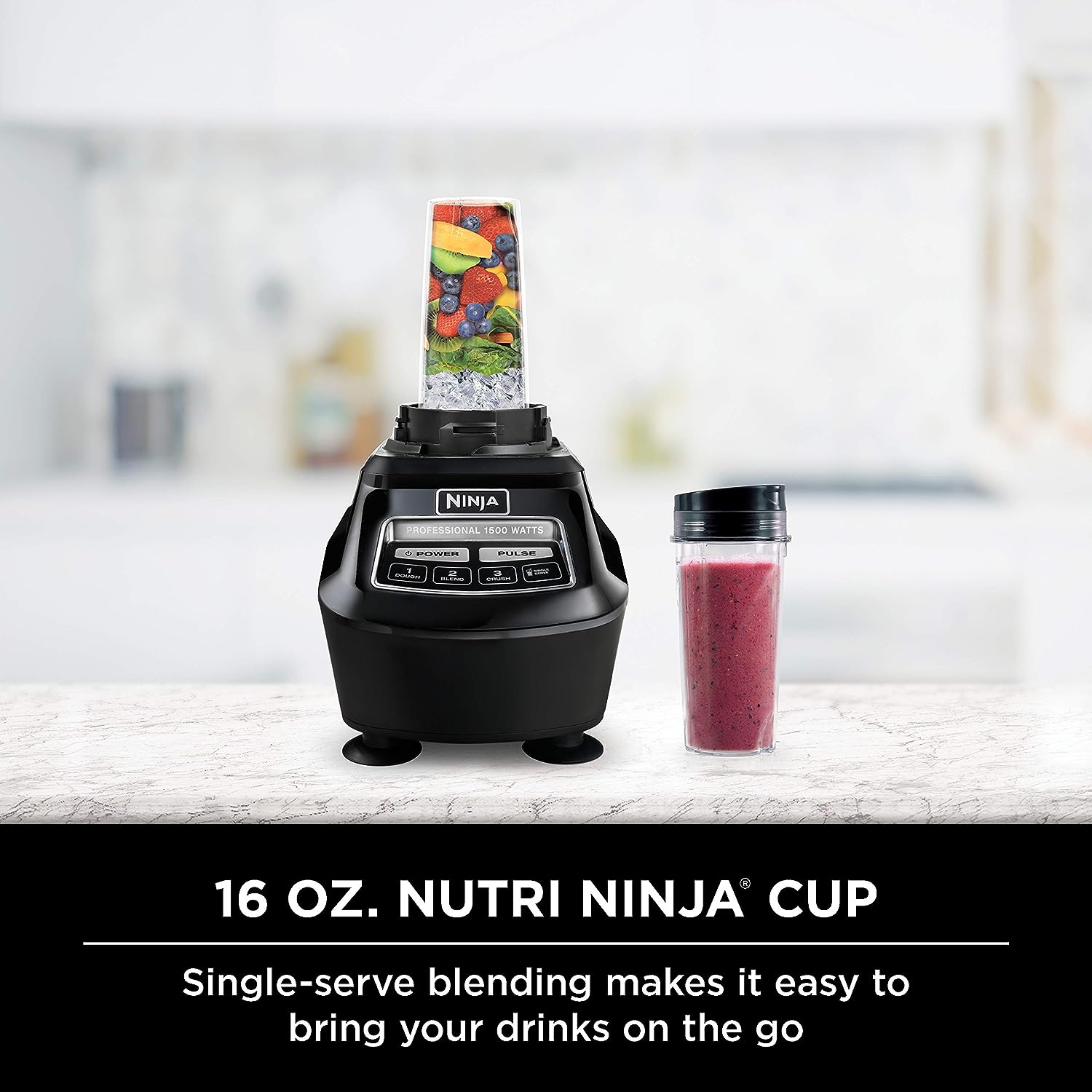 Shark/Ninja Ninja BL770 Mega Kitchen System and Blender with Total Crushing Pitcher, Food Processor Bowl, Dough Blade, To Go Cups, 1500-Wat