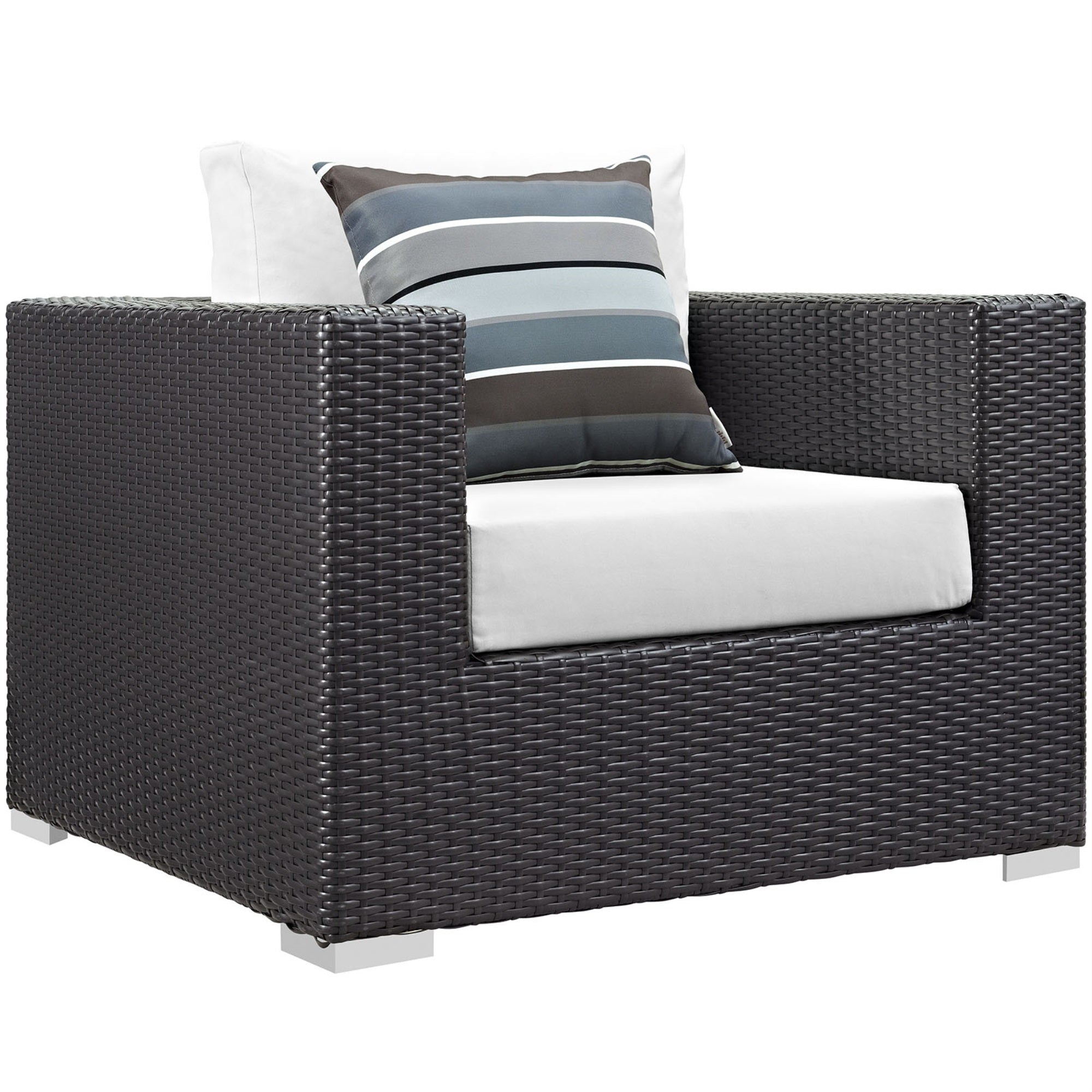 Ergode Convene 7 Piece Outdoor Patio Sectional Set - Espresso White