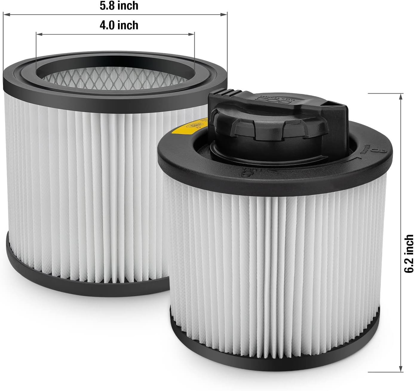 DEWALT DXVC4001 Cartridge Filter Replacement Fit for 4-5 Gallon Wet/Dry Vacuum Cleaners DXV04T, DXV05P, DXV05S, DXV08S, DXV06G