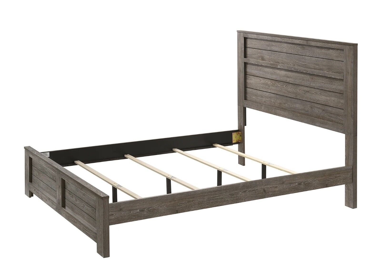 Esofastore Farmhouse Style 1pc Queen Size Panel Bed Gray Oak Wood Finish Wooden Furniture