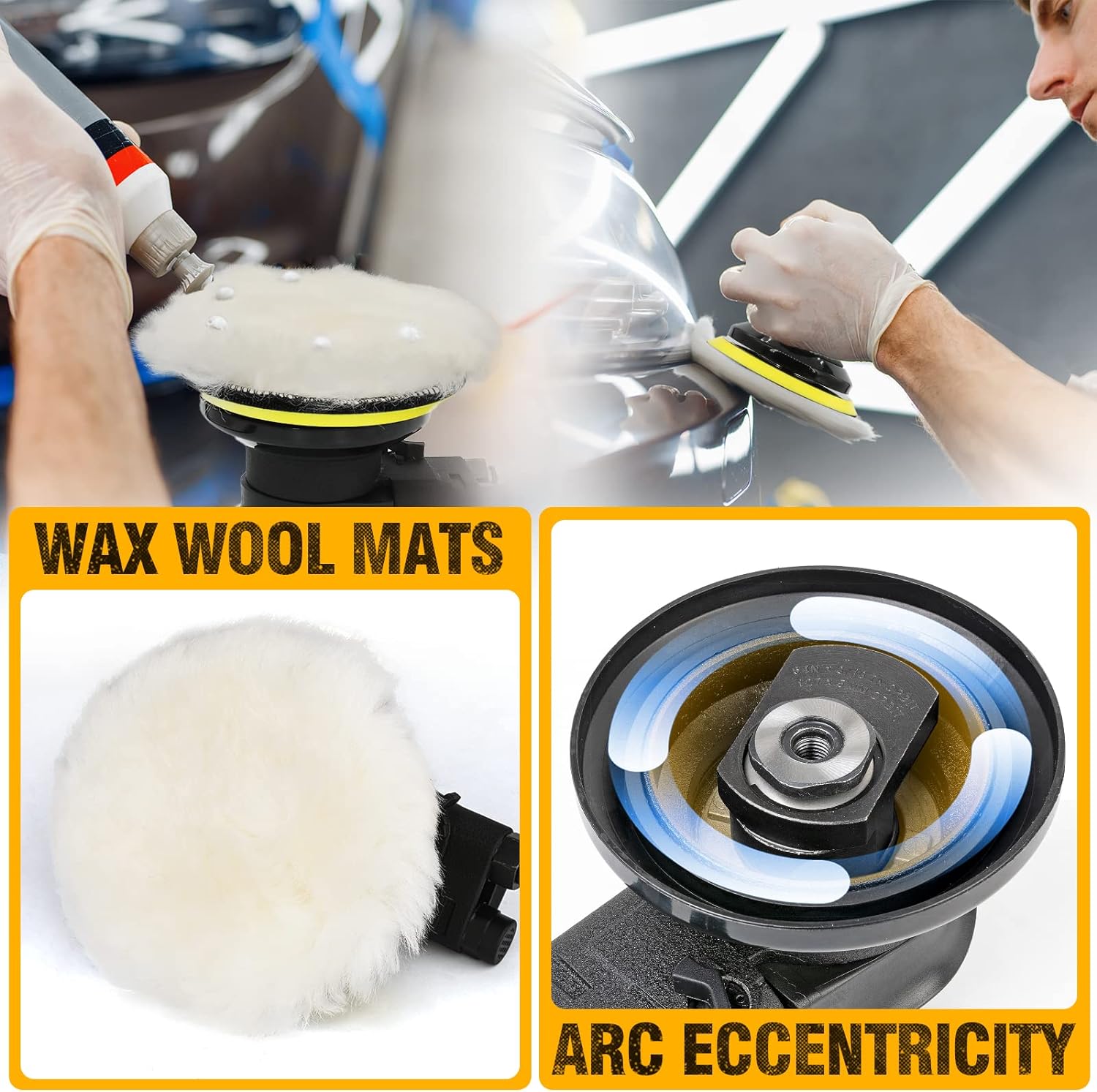AutoLock Autolcok 2022 Upgrade 5 Inches Air Random Orbital Sander, Pneumatic Palm Car Sanders For Wood Polisher Metal,And Auto Body Work