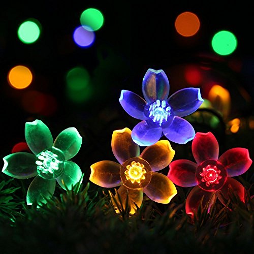 AWART Fairy String Lights Christmas Decorative Lights 33 Feet 100 LEDs, 8 Flash Modes with Tail Plug Connectable Cherry Flower Decorat
