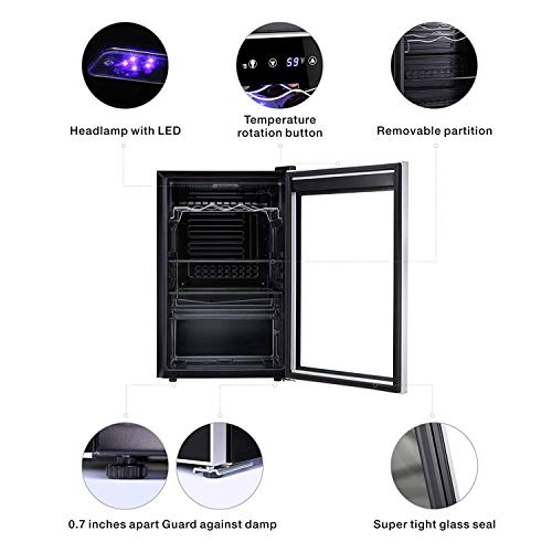 Antarctic Star 36 Bottle Wine Cooler/Cabinet BeverageRefrigerator Small Mini Red &a; White Wine Cellar Beer Soda Counter Top Bar F