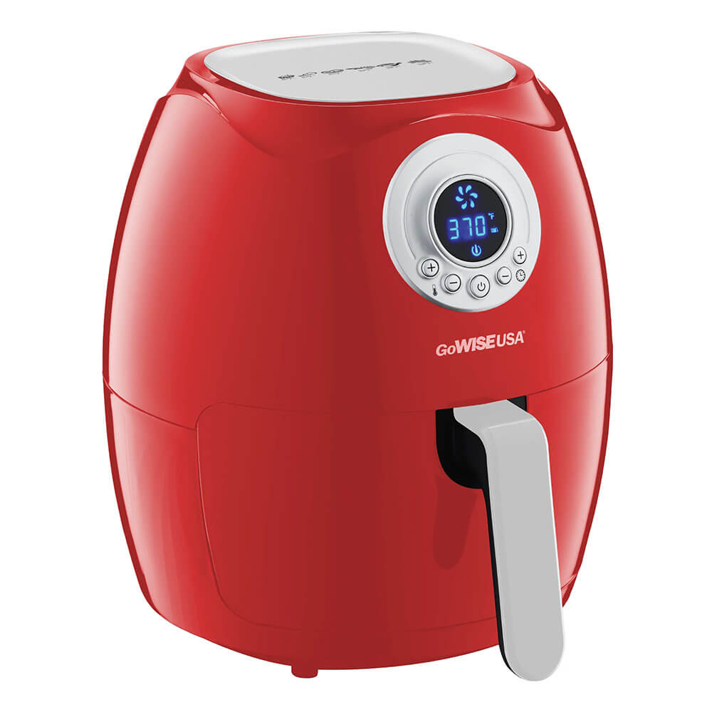 GoWISE GW22933 3.7-Quart Digital Air Fryer + 100 Recipes - Red