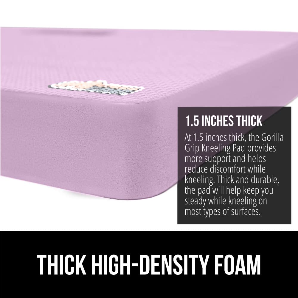 Gorilla Grip Extra Thick Kneeling Pad, Supportive Soft Foam Cushioning for Knee, Water Resistant Construction for Gardening, Bat
