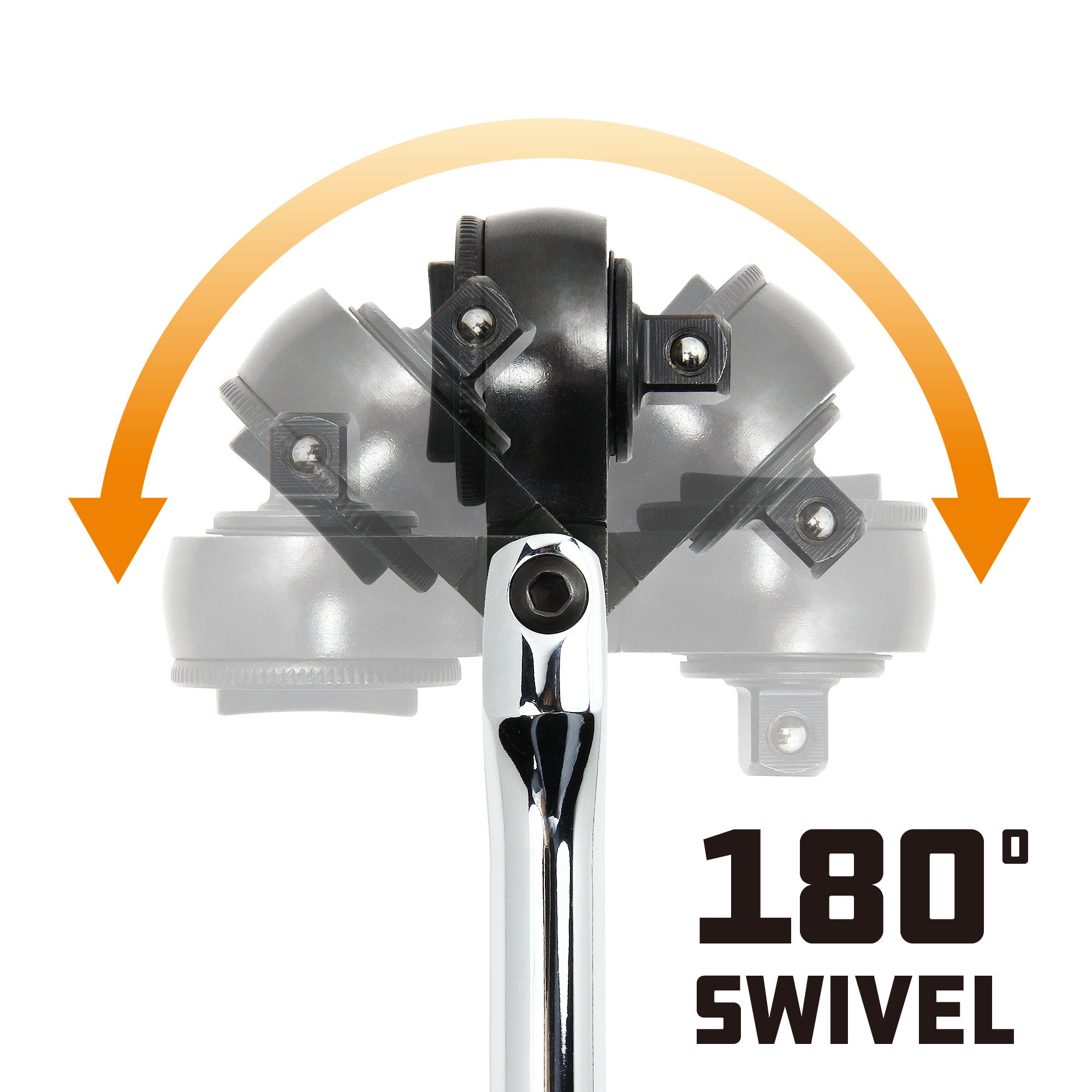 Powerbuilt 3/8 Inch Drive 42 Tooth Flex Head Spin Disc Ratchet - 641506