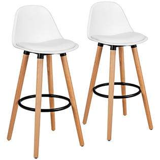 Gymax Set of 2 Mid Century Barstool 28.5