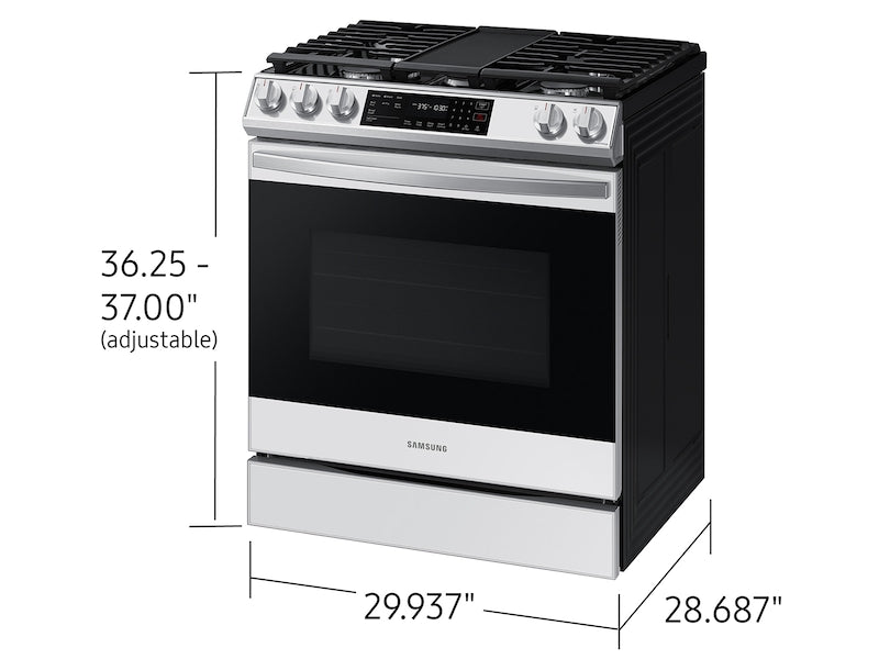 Samsung Bespoke 6.0 cu. ft. Smart Slide-in Gas Range with Air Fry &a; Convection in White Glass