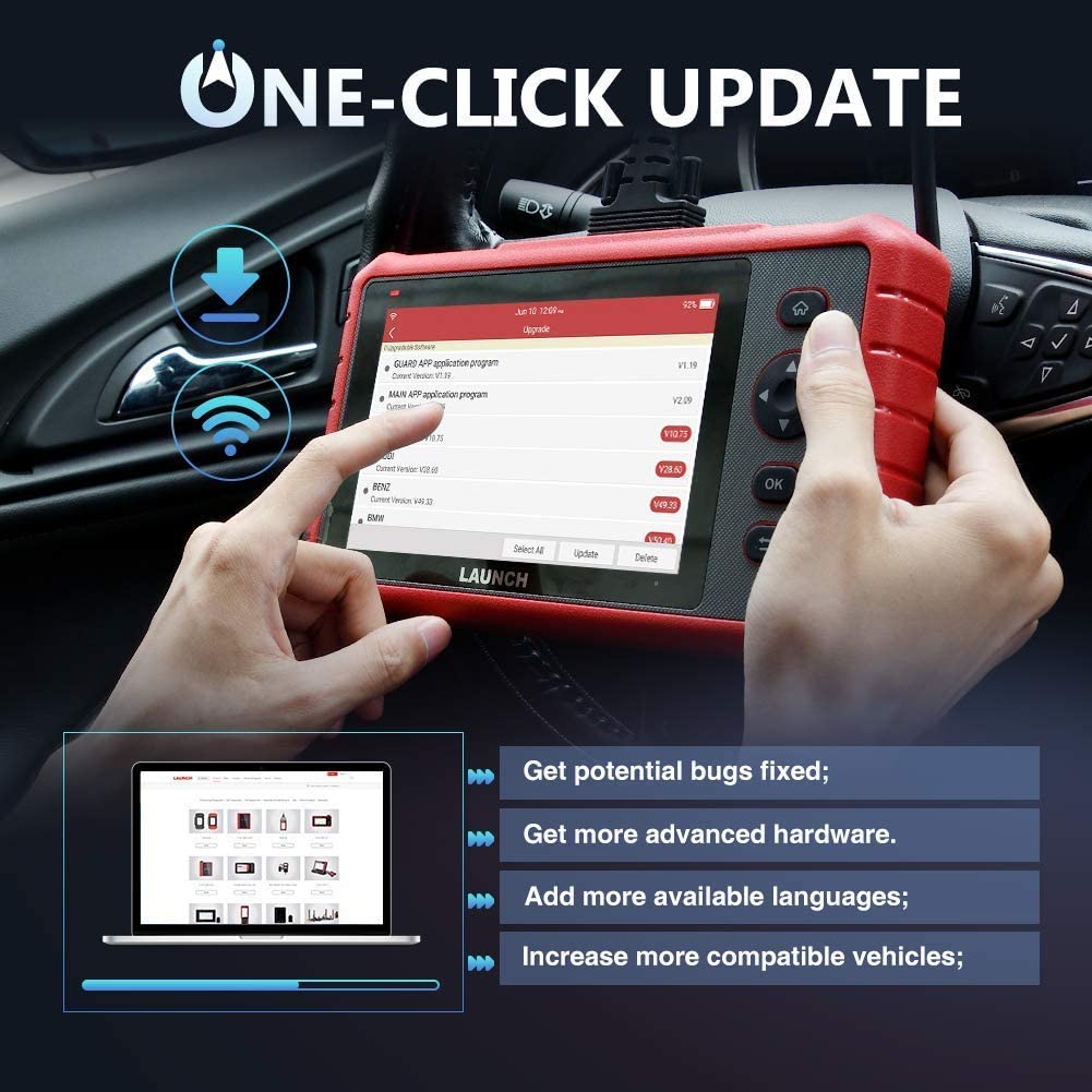 LAUNCH OBD2 Scanner CRP909X Car Diagnostic Scanner 26 Reset Services ABS Bleeding Injector Coding IMMO, Auto VIN