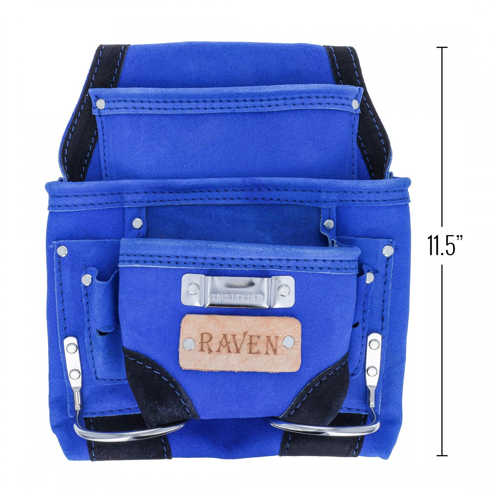 Tooltreaux 10 Pocket Suede Leather Tool Pouch Hammer Drill Tool Bag - Blue