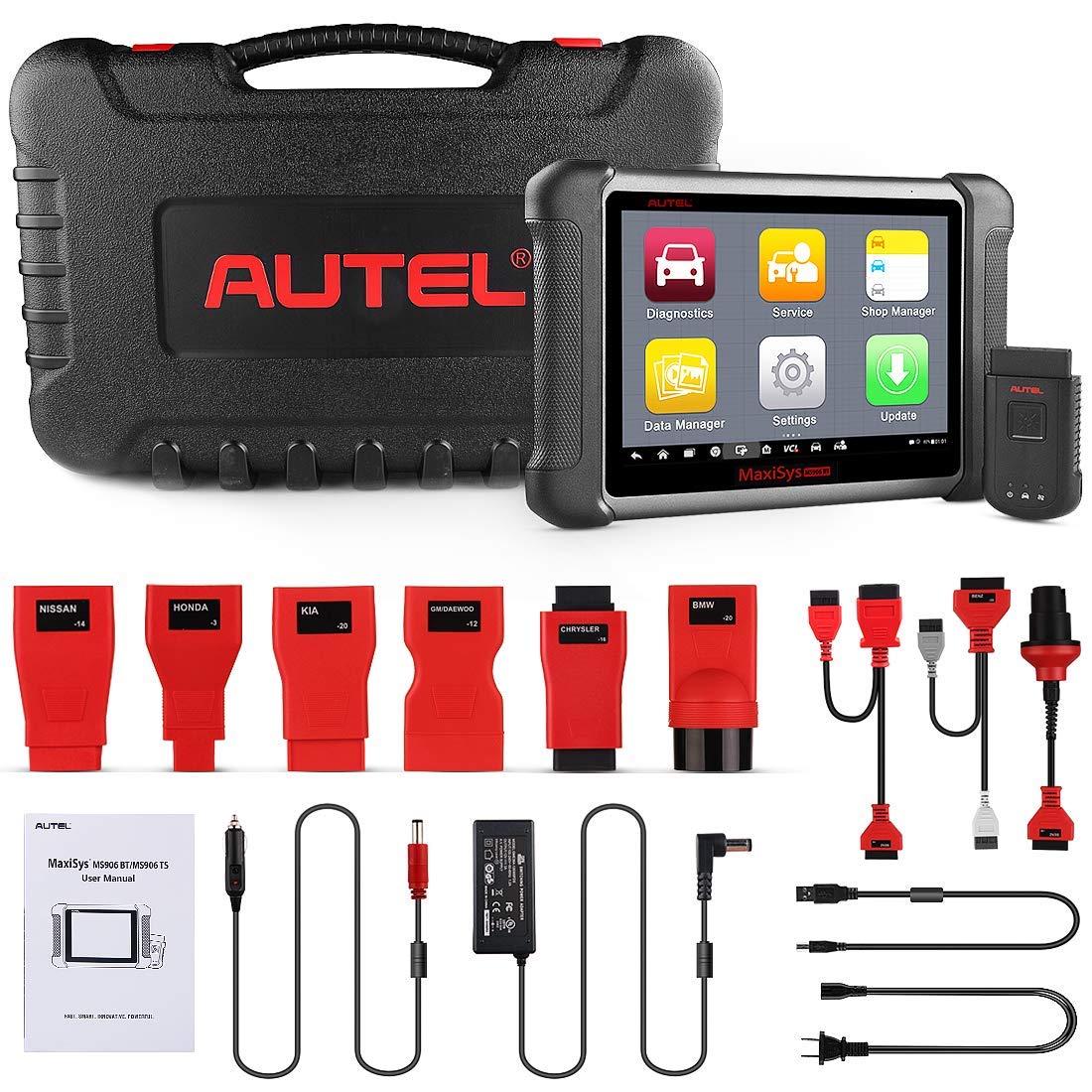 Autel Scanner Maxisys MS906BT Car Diagnostic Tool ECU Coding, Bi-Directional Control, 31 Services All Systems Diagnosis