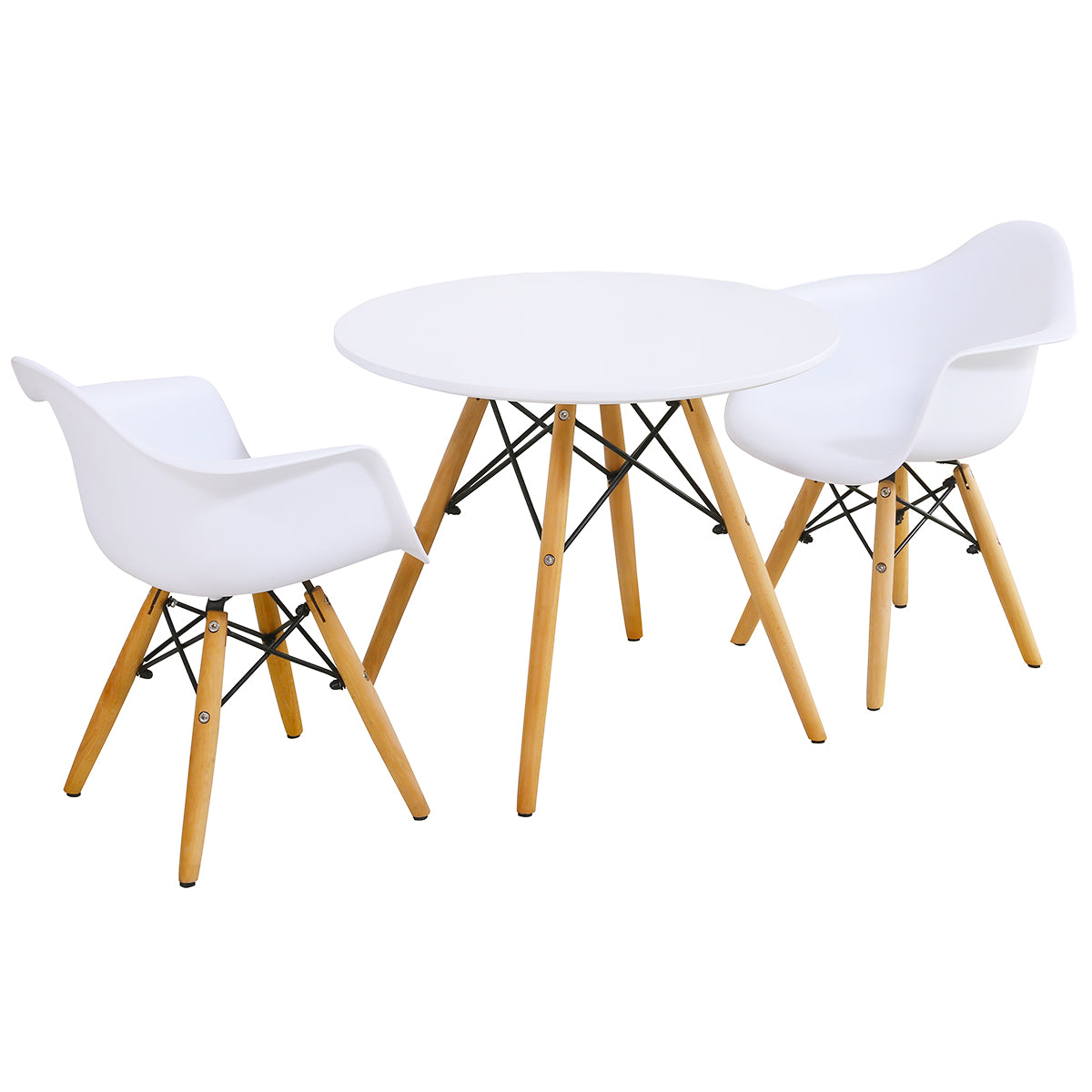 Topbuy Children Table &a; 2Chairs Set Solid Construction Mid-Century Dining Table Toddler