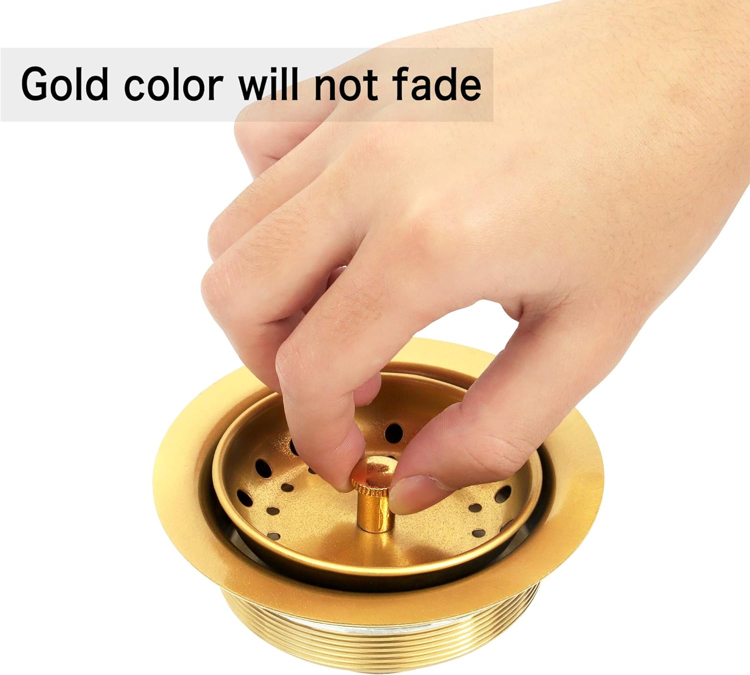 Zeesink Gold Sink Strainer,Gold Kitchen Sink Drain,Kitchen Sink Stopper, Stainless Steel Sink Strainer Stopper