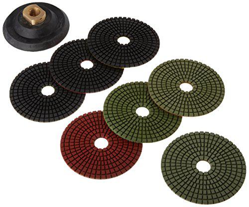 toolocity 4fpdset-jx 4-inch jx shine diamond polishing pad with free back holder, set of 8