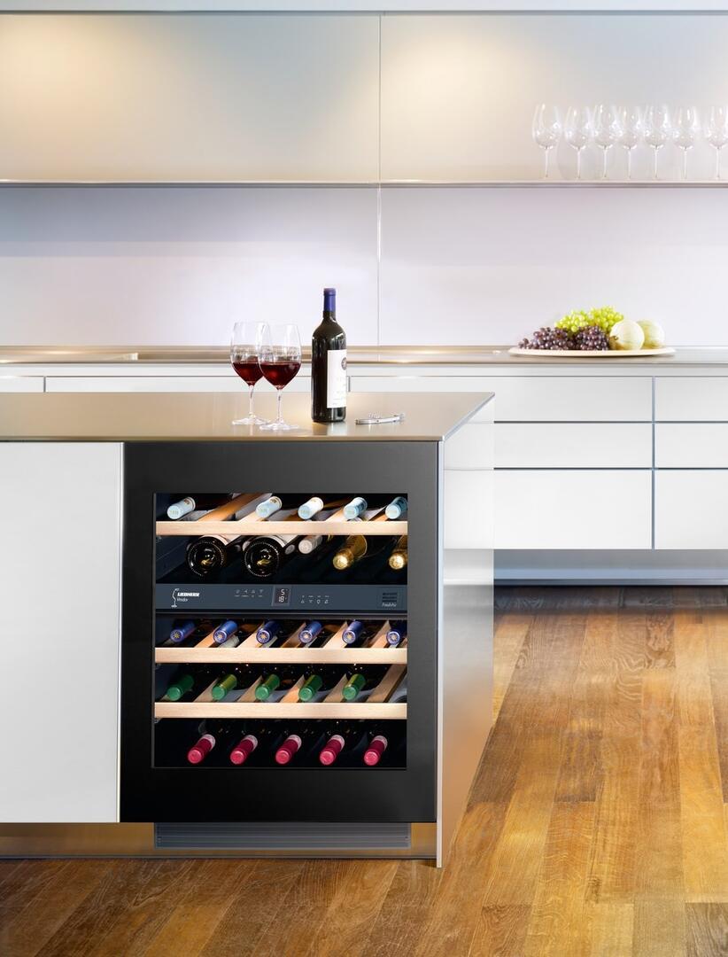 Liebherr WUGB3400 24 in. Black Undercounter Dual  Zone Wine Cabinet|3.3 cu. ft. Capacity|34 Bottle Capacity|UV-Resistant |Charcoal Filter