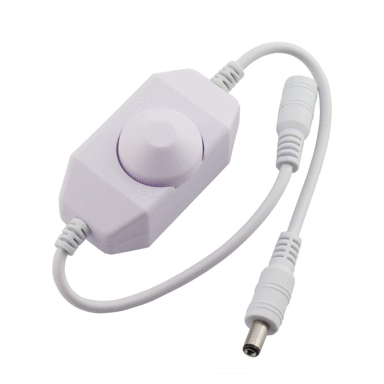 Generic Maxmoral 1pc DC 12V 24V LED Strip Dimmer Switch with DC Female Male Adapter Single Color Mini LED Lamp Lighting Accessories Bri