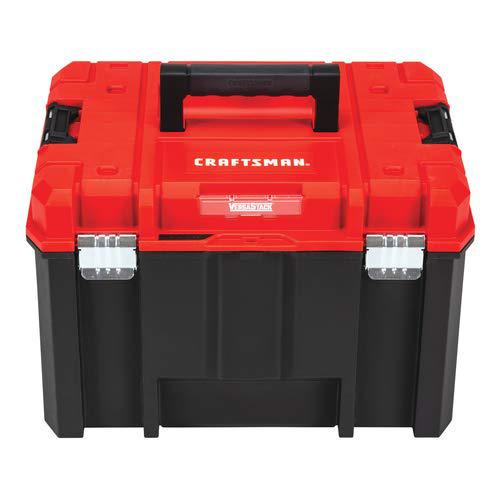 craftsman versastack system 17-in red plastic lockable tool box