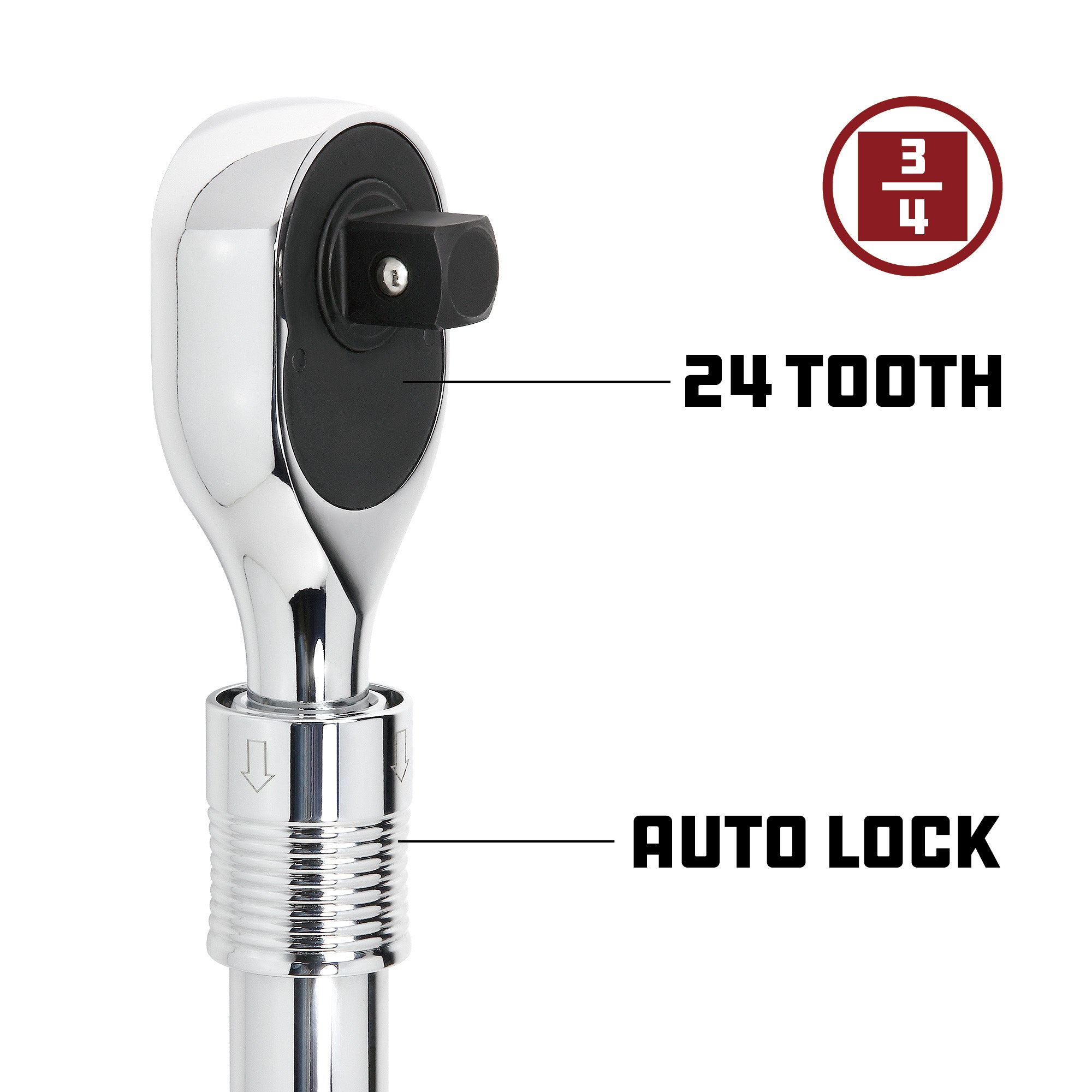 Powerbuilt 3/4 Inch Drive 24 Tooth Extendable Ratchet - 940745