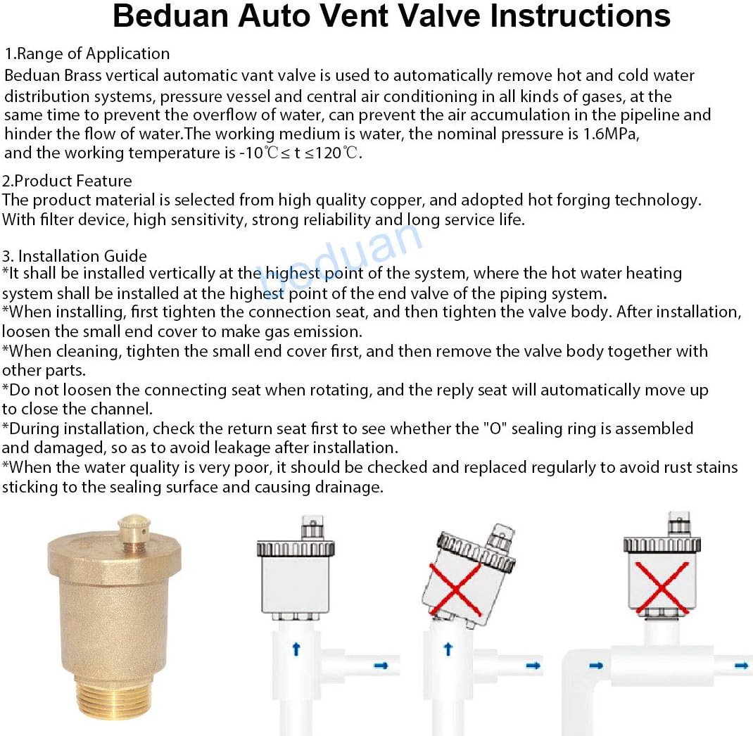 Beduan Brass 10500-VE Automatic Float Valve, 3/4
