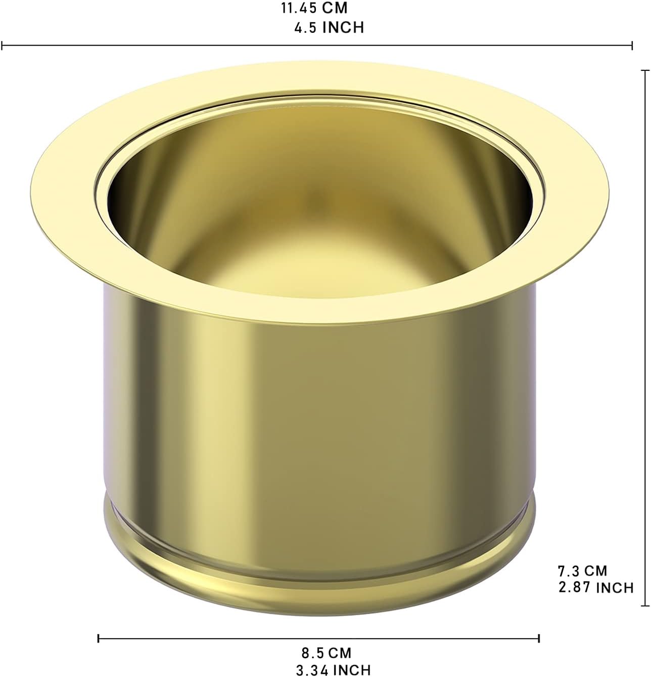 BOTEMY B9179 Extended Garbage Disposal Flange Deep Kitchen Sink Flange Stainless Steel for 3-1/2 Inch Standard Sink Drain Hole(Extende