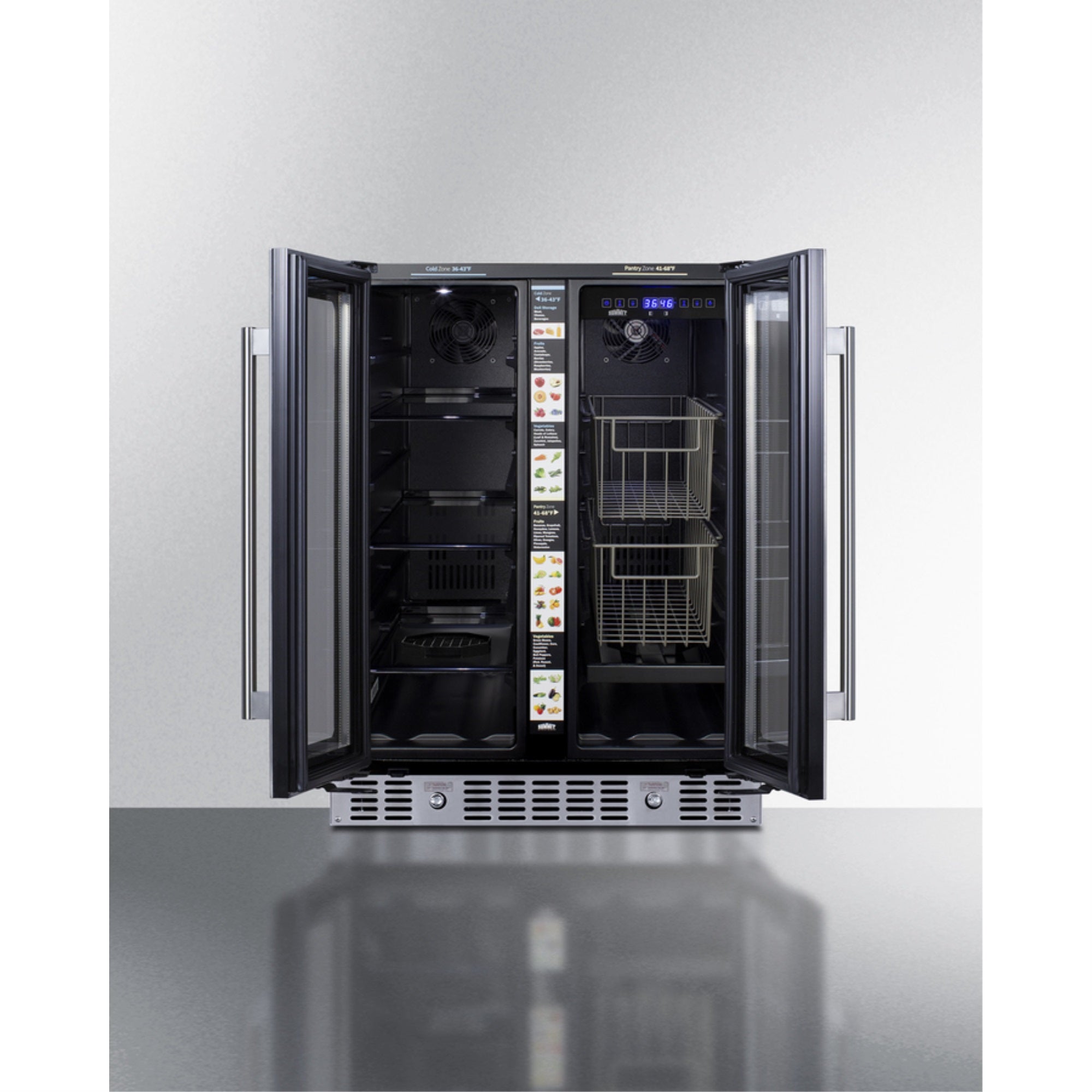Summit French door undercounter ADA compliant pantry for fruits, vegetables and perishables