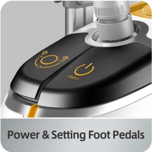 SALAV Professional Series Dual Bar Garment Steamer with Foot Pedals, GS45-DJ Silver