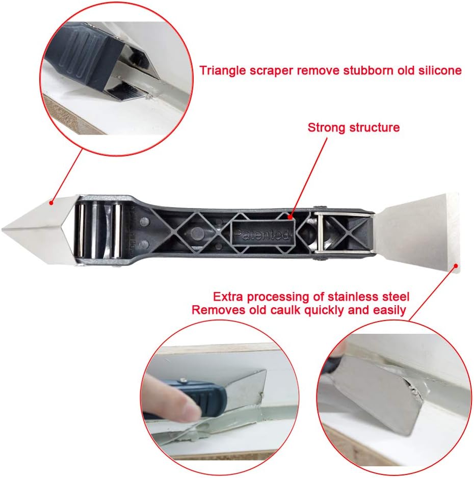 ORXPLUS TOOLS Silicone Remover Scraper Sealant, Caulk Caulking Removal Tool with Durable Stainless Scraper for Bathroom, Kitchen, Sink Joint