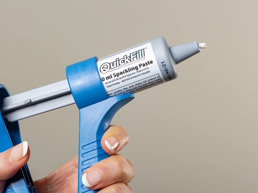 Generic Quickfill Drywall Repair Kit Includes Quickfill Tool with Built-in Spatula, (2) 20 ML spackle cartridges to Fill Nail and Screw