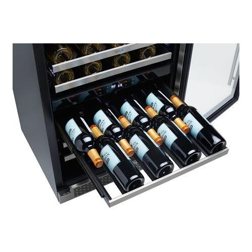 Zephyr PRW24C02BG 24 Presrv Dual Zone Wine Cooler with 45 Bottle Capacity in Stainless Steel