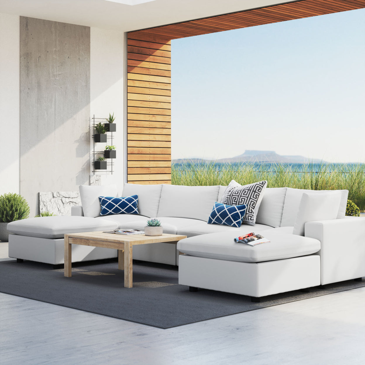 Modway Commix 6-Piece Sunbrella Outdoor Patio Sectional Sofa-EEI-5586