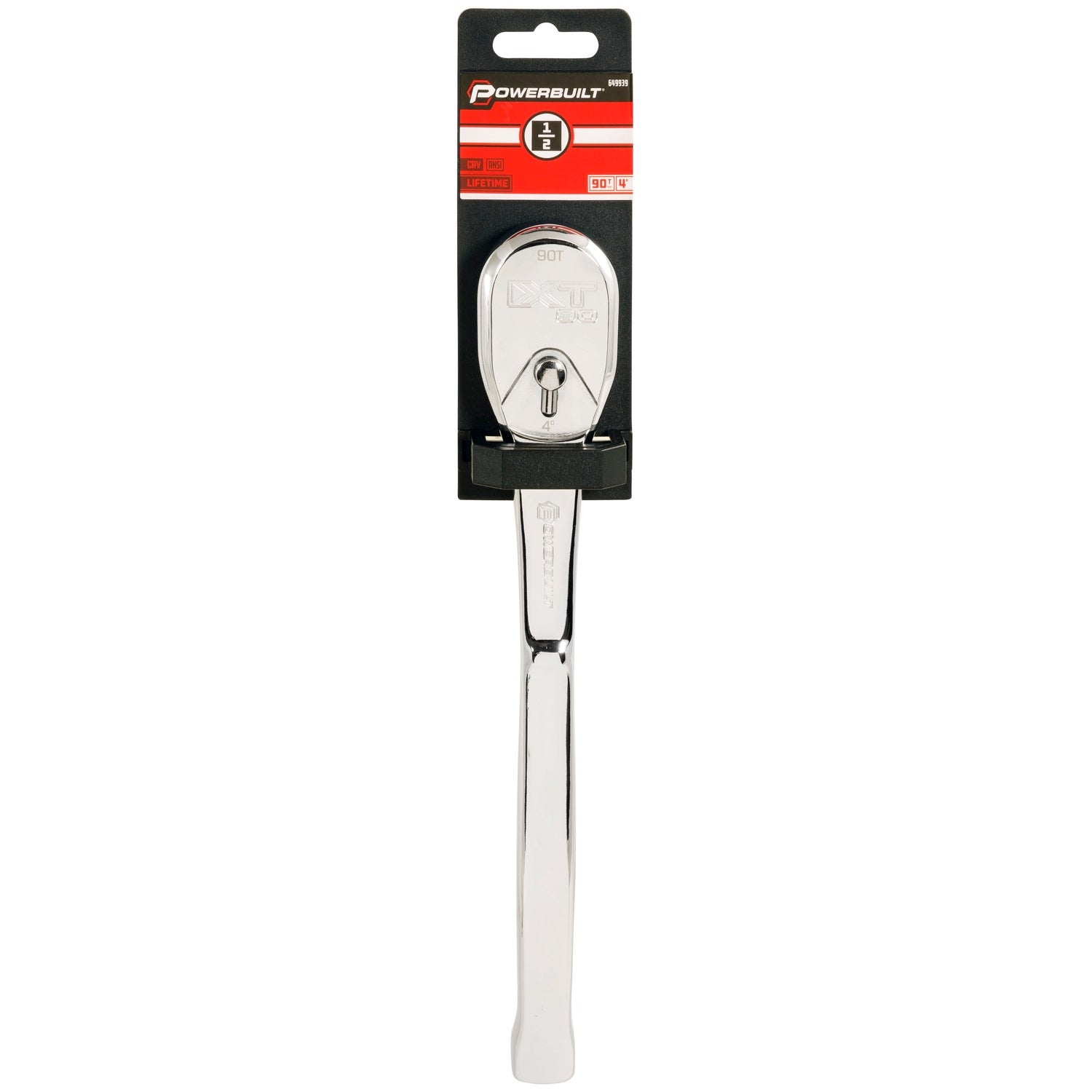 Powerbuilt 1/2 Inch Drive 90 Tooth Pro Tech (XT90) Professional Ratchet - 649939