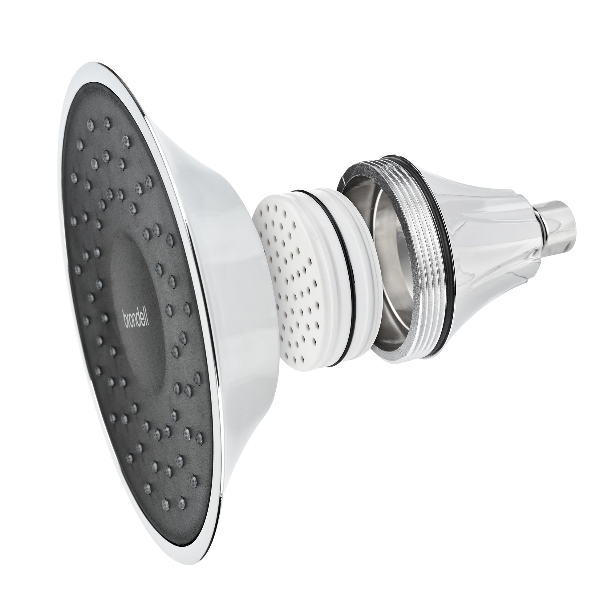 Brondell VivaSpring Filtered Showerhead in Chrome with Obsidian Face
