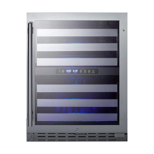 Summit ALWC532 24 Stainless Steel ADA Compliant Wine Cooler 46 Bottle in Stainless Steel With Black Cabinet