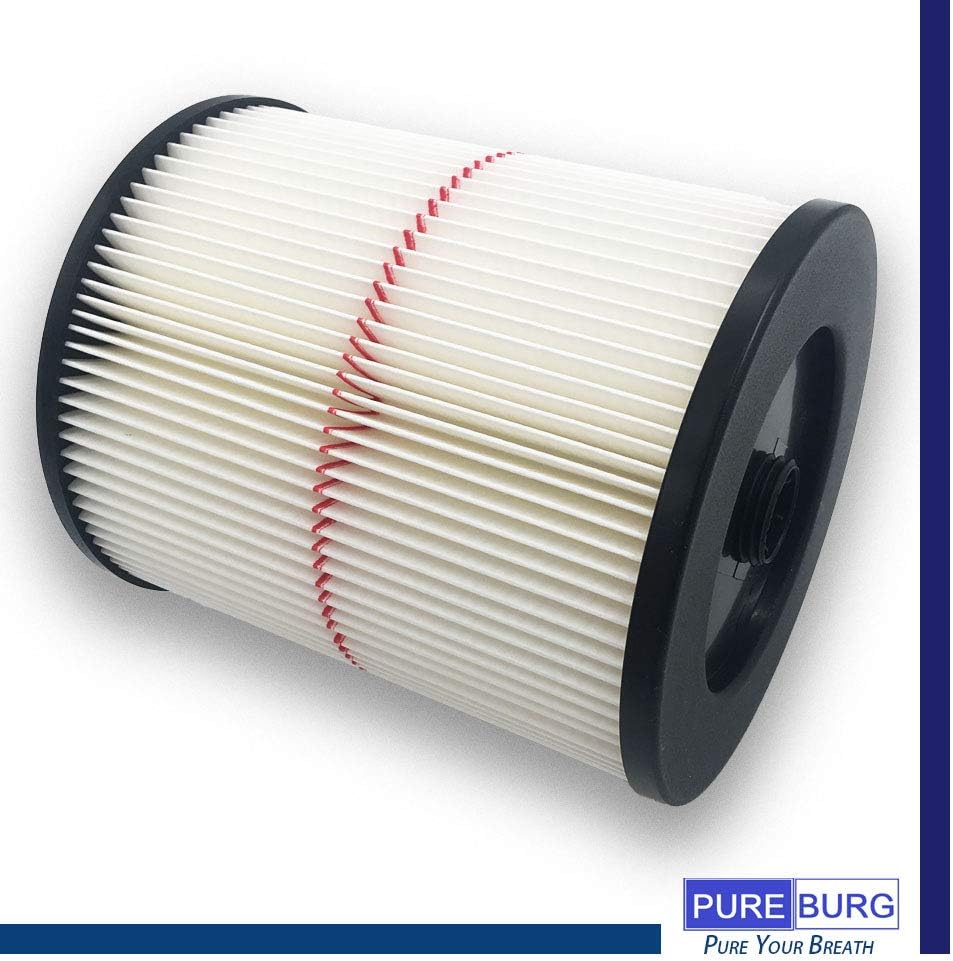 Pureburg 17816 Replacement Red-Stripe Filter for Craftsman Fits 5/6/8/12/16/32 Gallon Large Wet Dry Shop Vacs Replace Part# 9-17816 , 1-