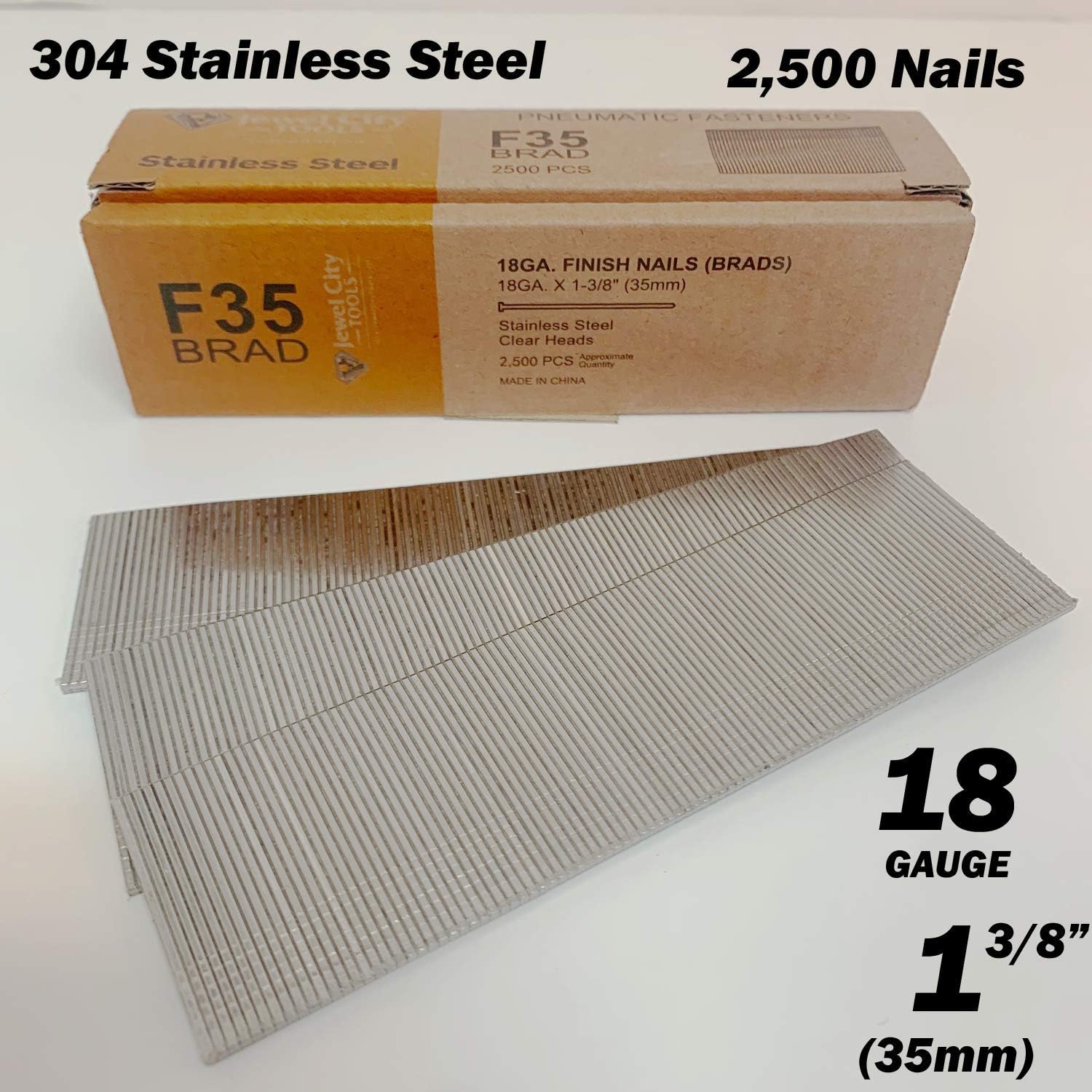 Jewel City Tools 2,500 Stainless Steel 18 Gauge 18Ga 1-3/8