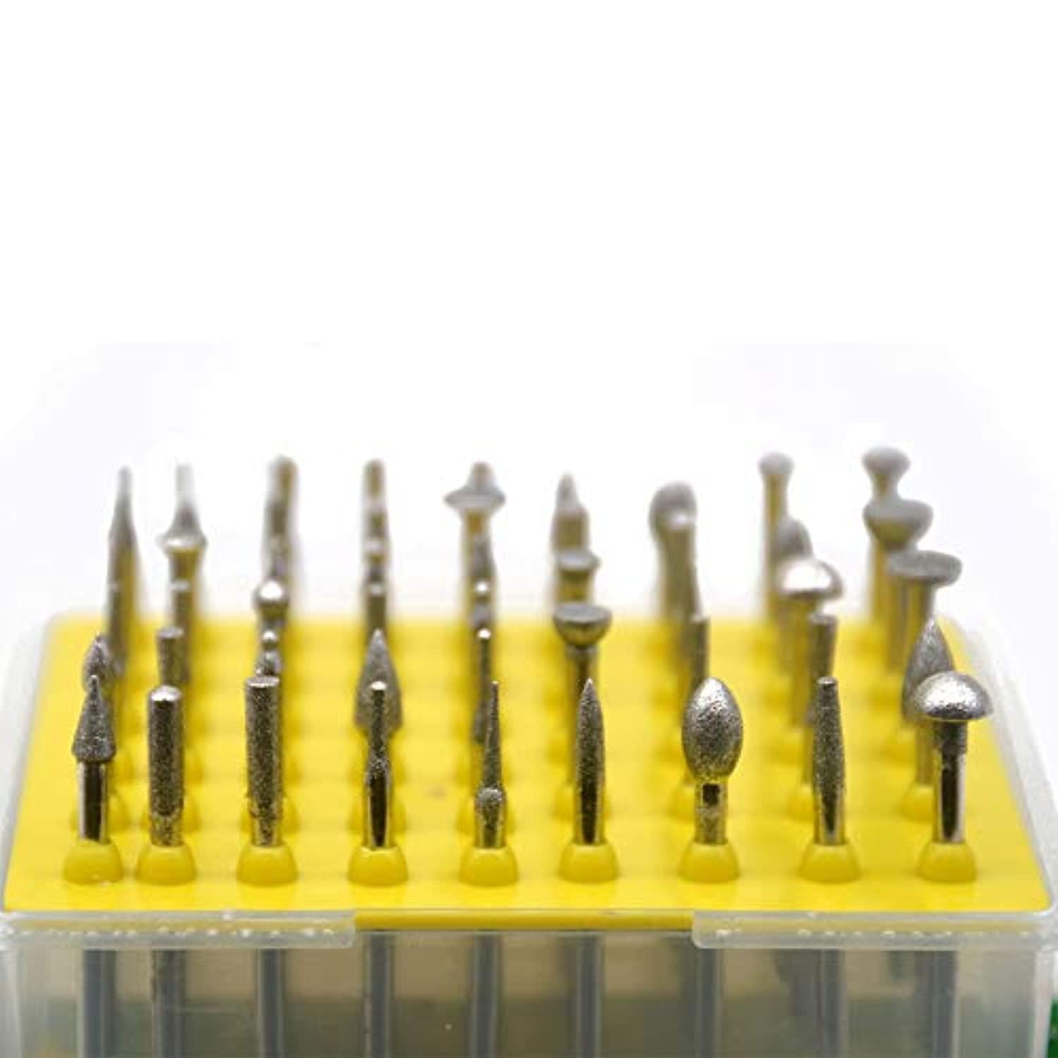 oudtinx 50-piece 1/8-inch shank diamond coated rotary burrs set fits dremel rotary tools,diamond burr set for jewelry,glass,s